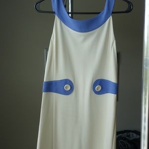 White and blue dress